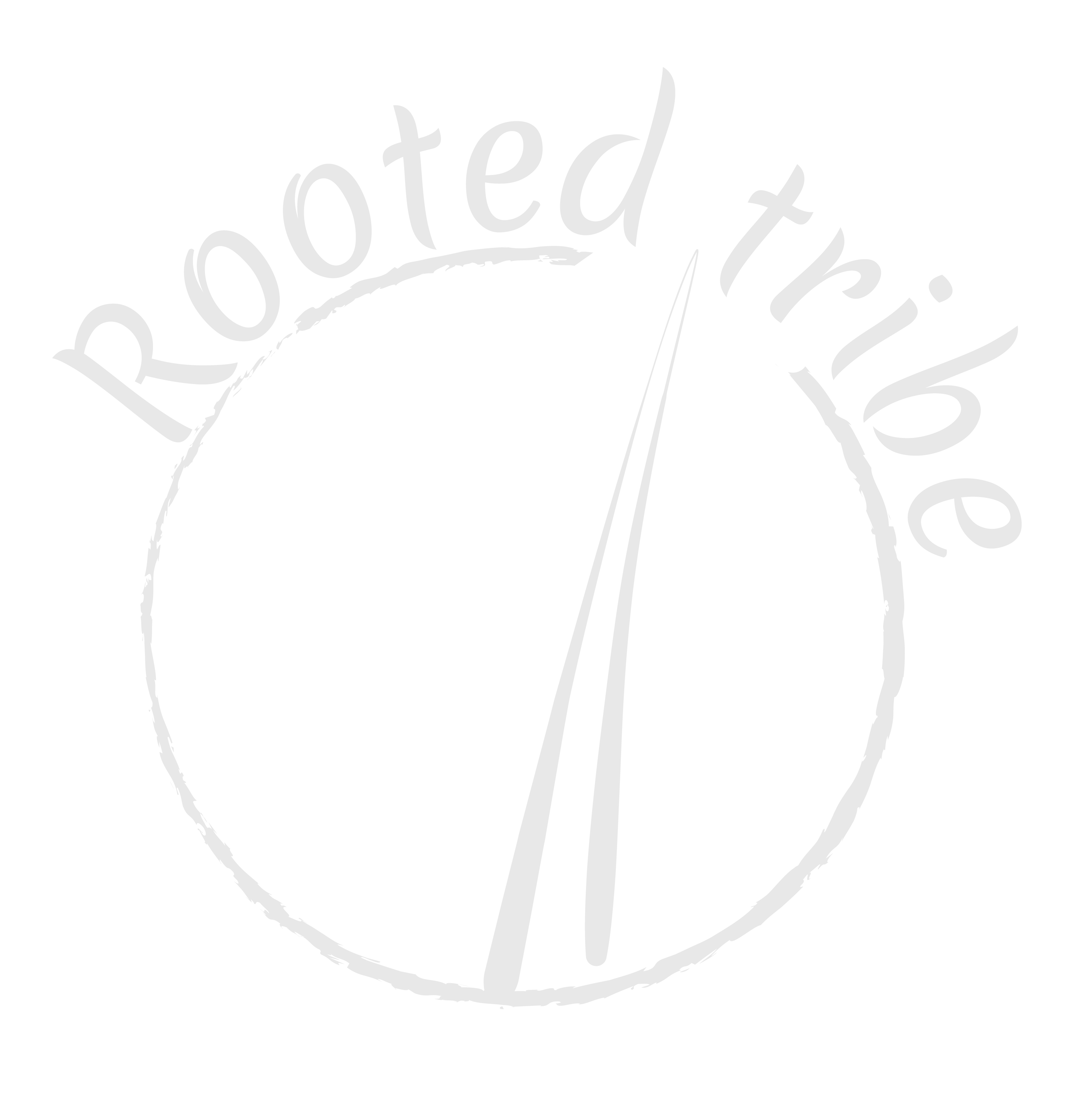 Rooted Tribe Circle Logo White